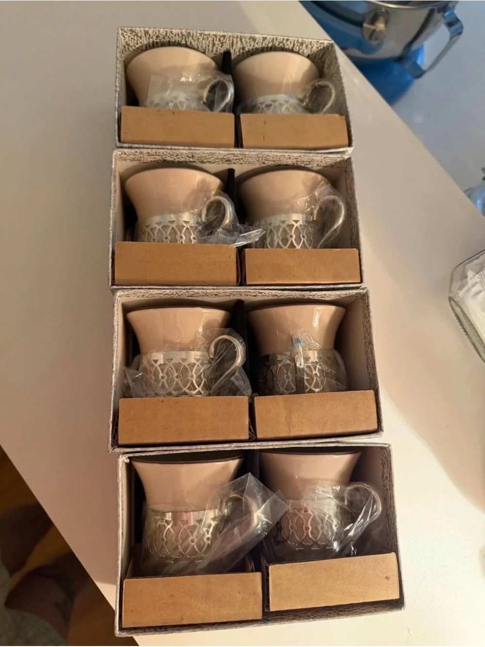 Set of 8 Vintage Porcelain Espresso Cups
